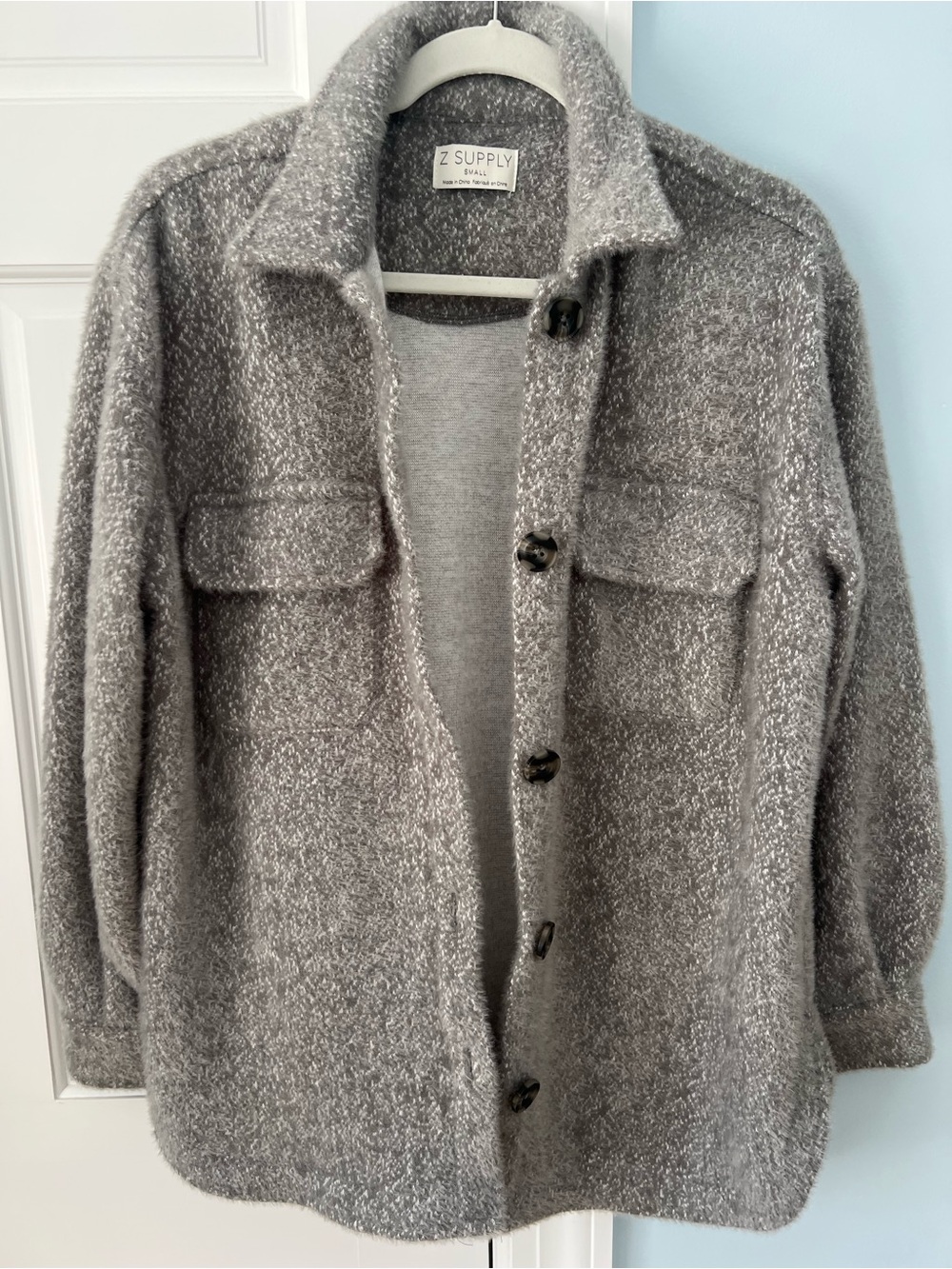Z Supply Tucker Fleece Shirt Jacket- gray
